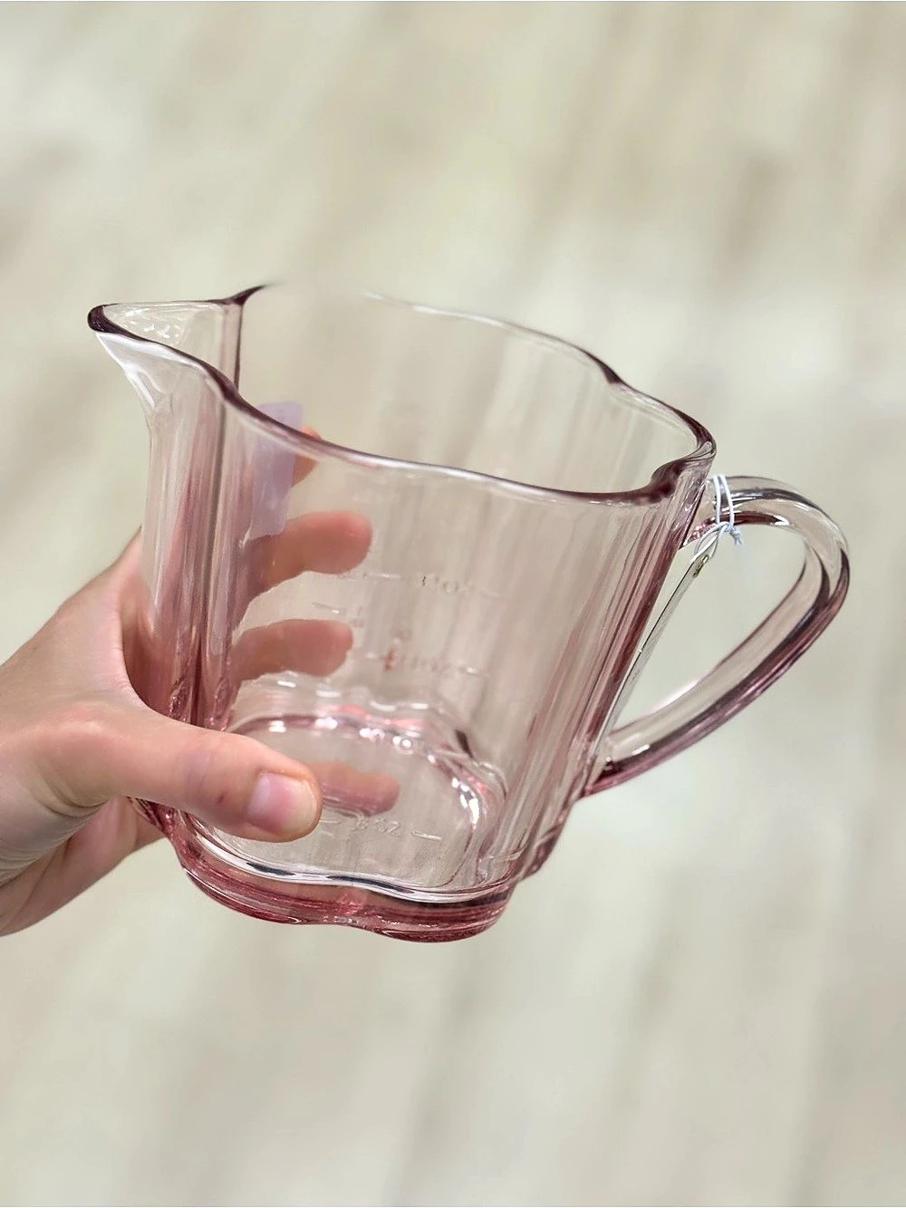 CWC Pink Glass measuring cupNWT